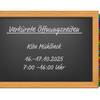 Verkürzte Öffnungszeiten - Kita Mühlbeck