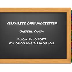 Verkürzte Öffnungszeiten