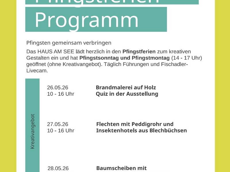 Pfingstprogramm im HAUS AM SEE Schlaitz